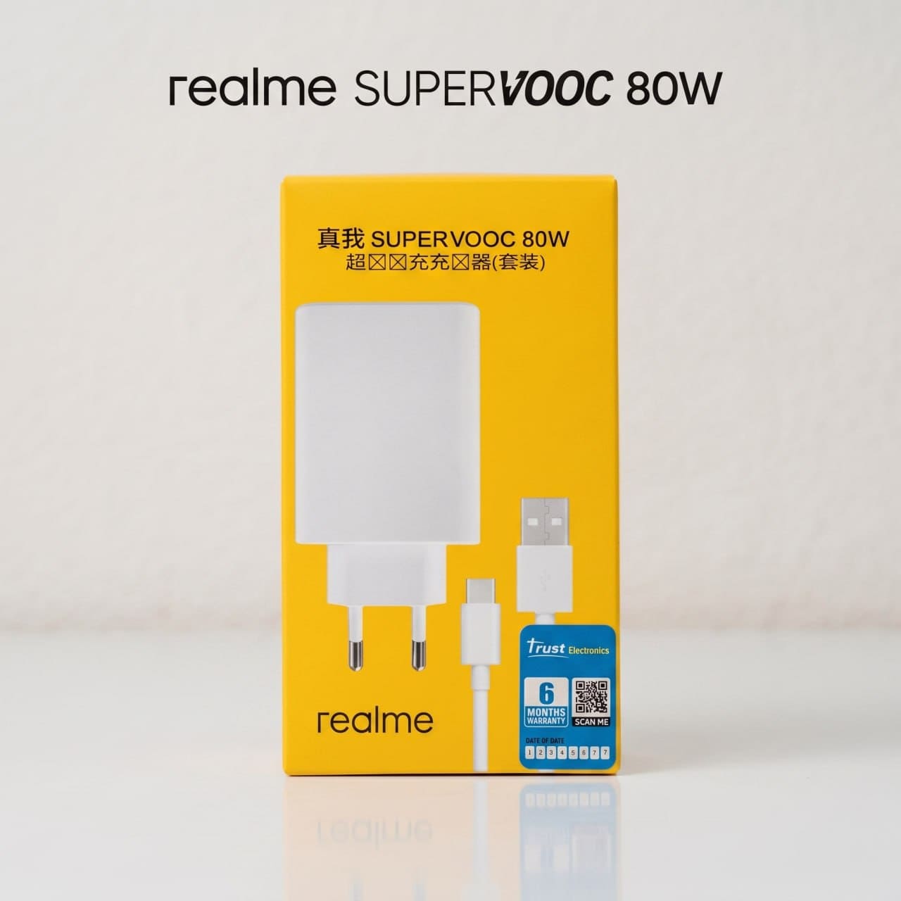 Realme 80W Super Fast Charging Adapter with SuperVOOC Cable