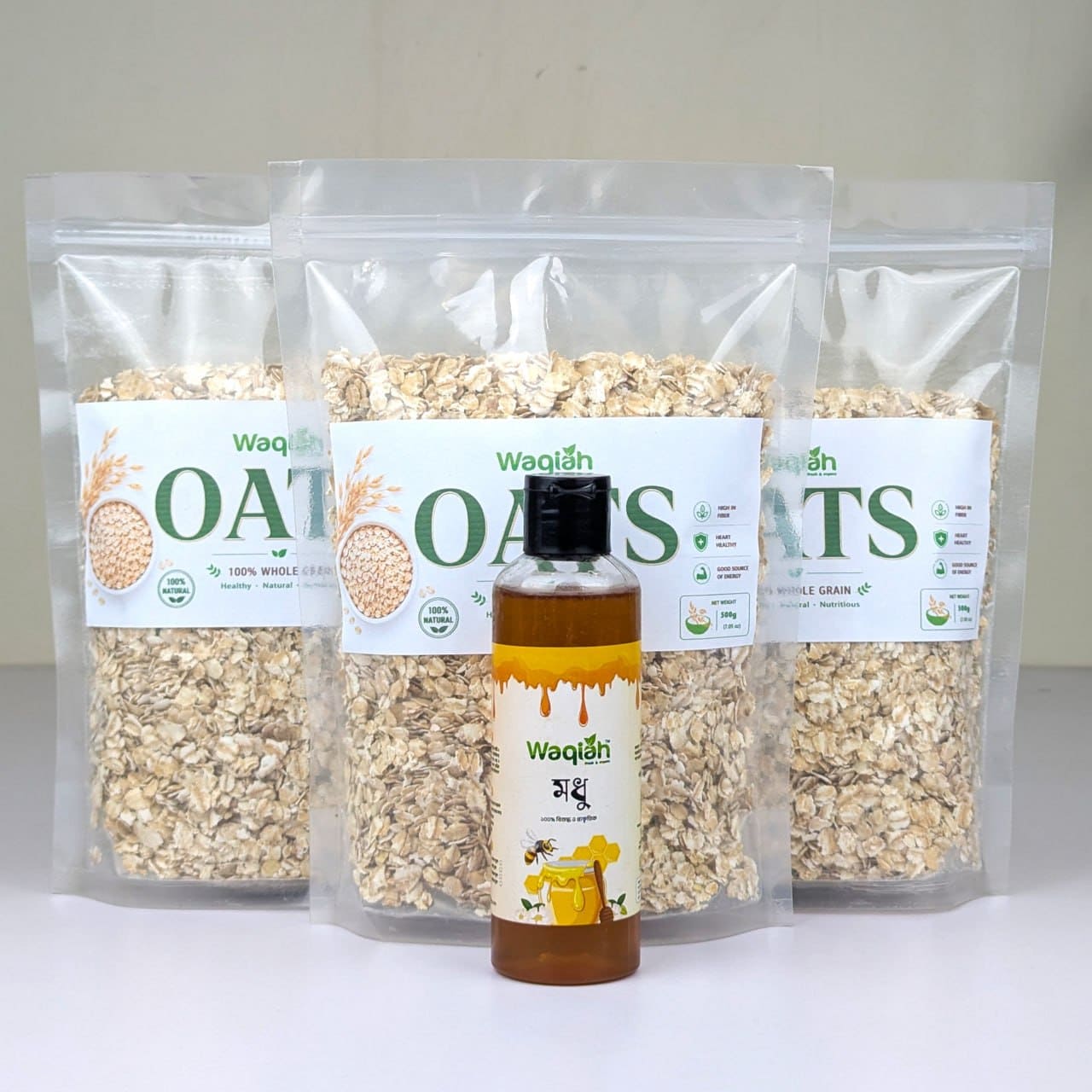 3 Pcs Premium Organic Baby Oats Combo with Free 250ML Honey