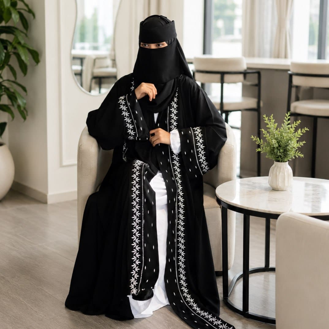 Exclusive Rose Arabian Borka Premium 3-Piece Set