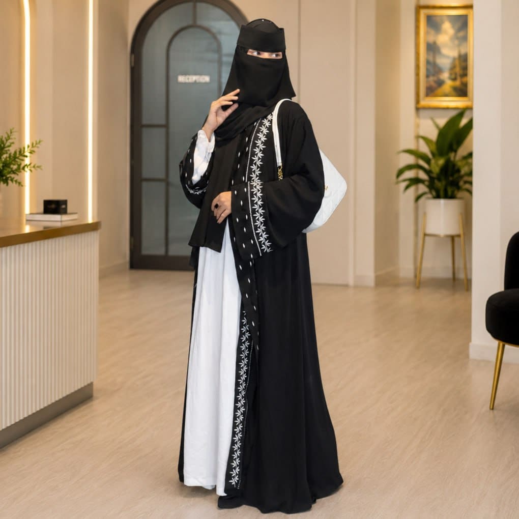 Exclusive Rose Arabian Borka Premium 3-Piece Set