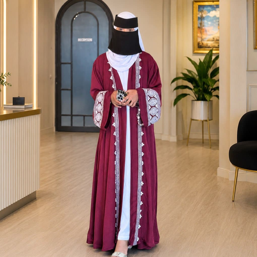 Exclusive Rose Arabian Borka Premium 3-Piece Set