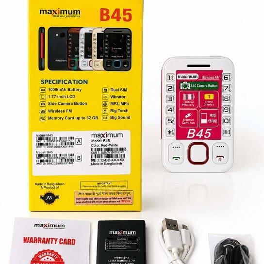 Maximum B45 Mini Card Phone Dual SIM Black