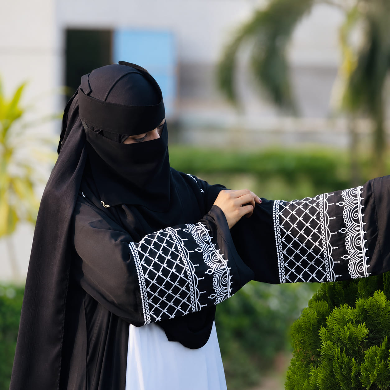 Premium Dubai Fabric Embroidered 3-Piece Abaya Set