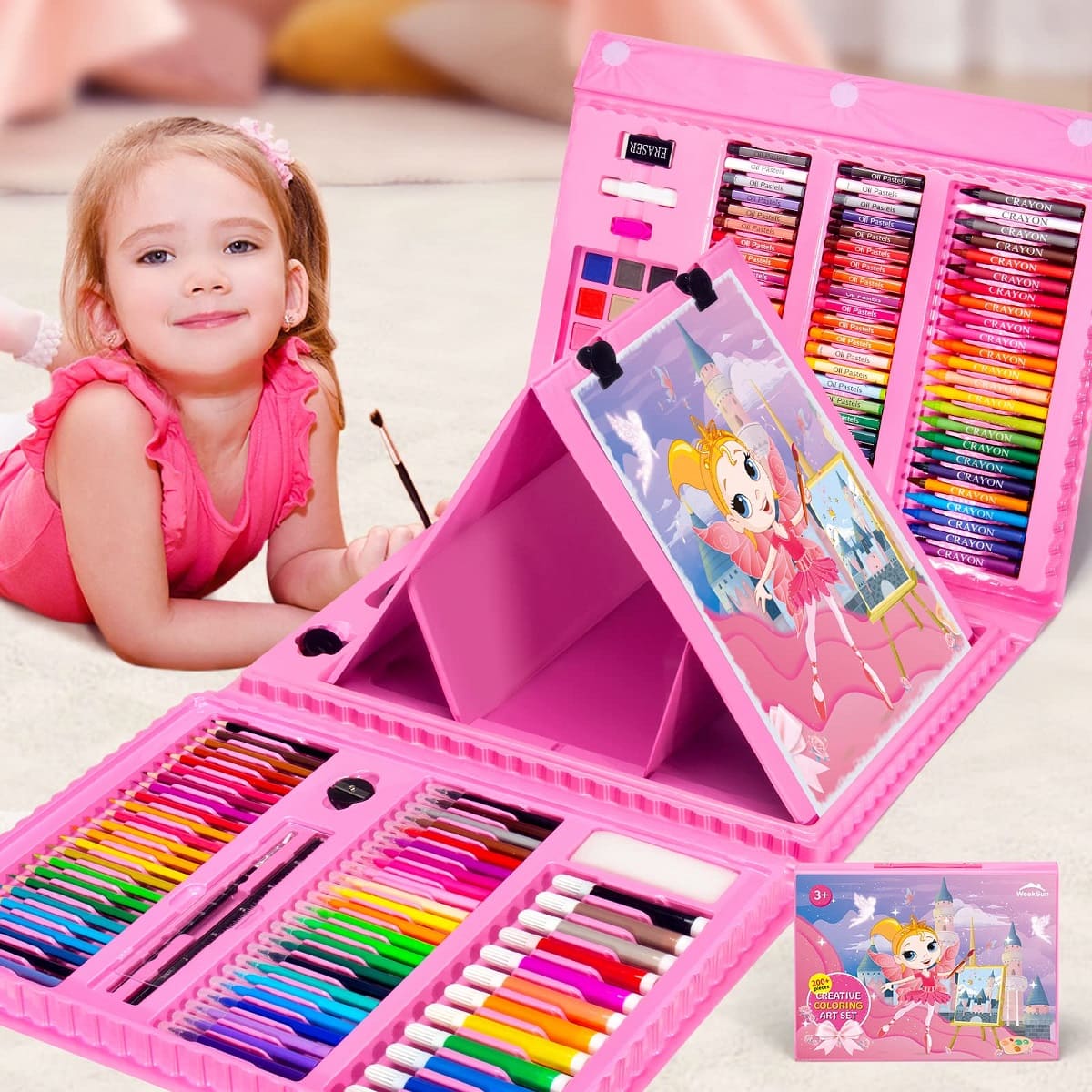 208 Piece Unicorn Art and Colour Box Set for Kids