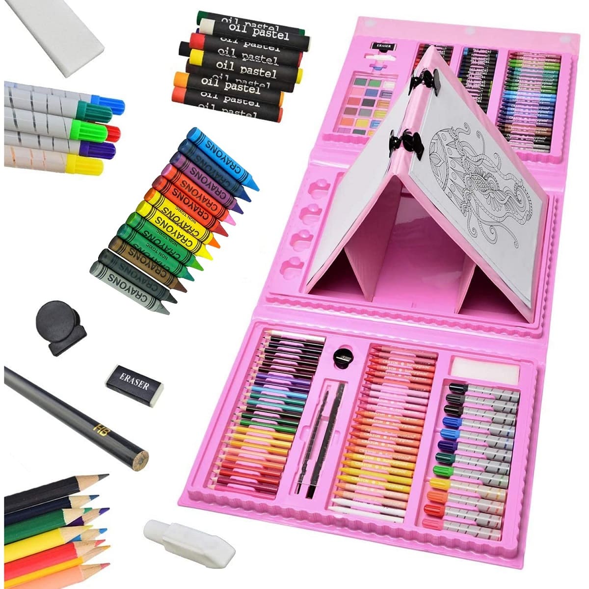 208 Piece Unicorn Art and Colour Box Set for Kids