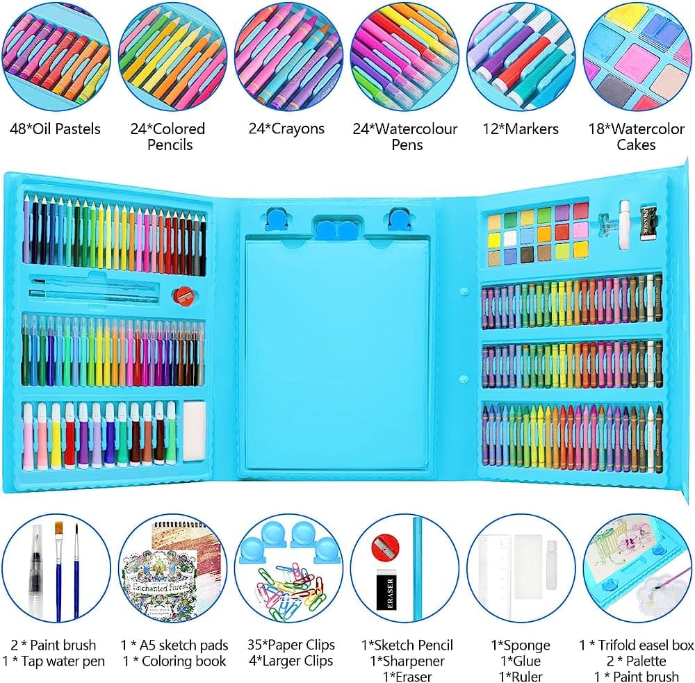 208 Piece Unicorn Art and Colour Box Set for Kids