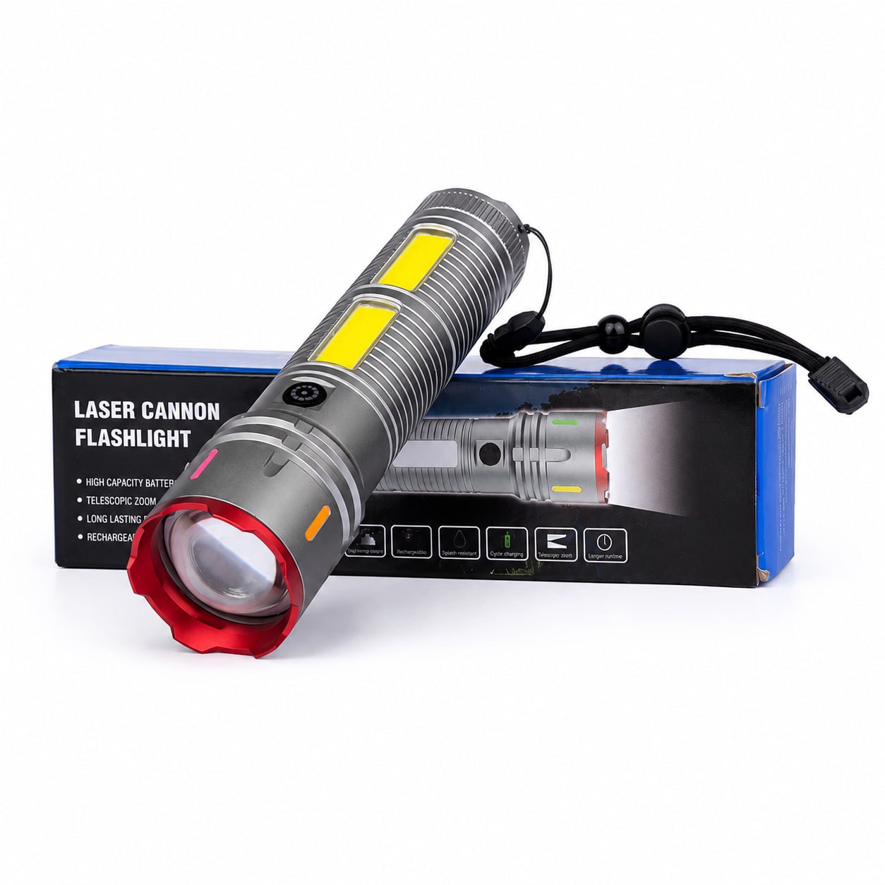 Laser Cannon X03 Heavy Duty Metal Rechargeable Flashlight