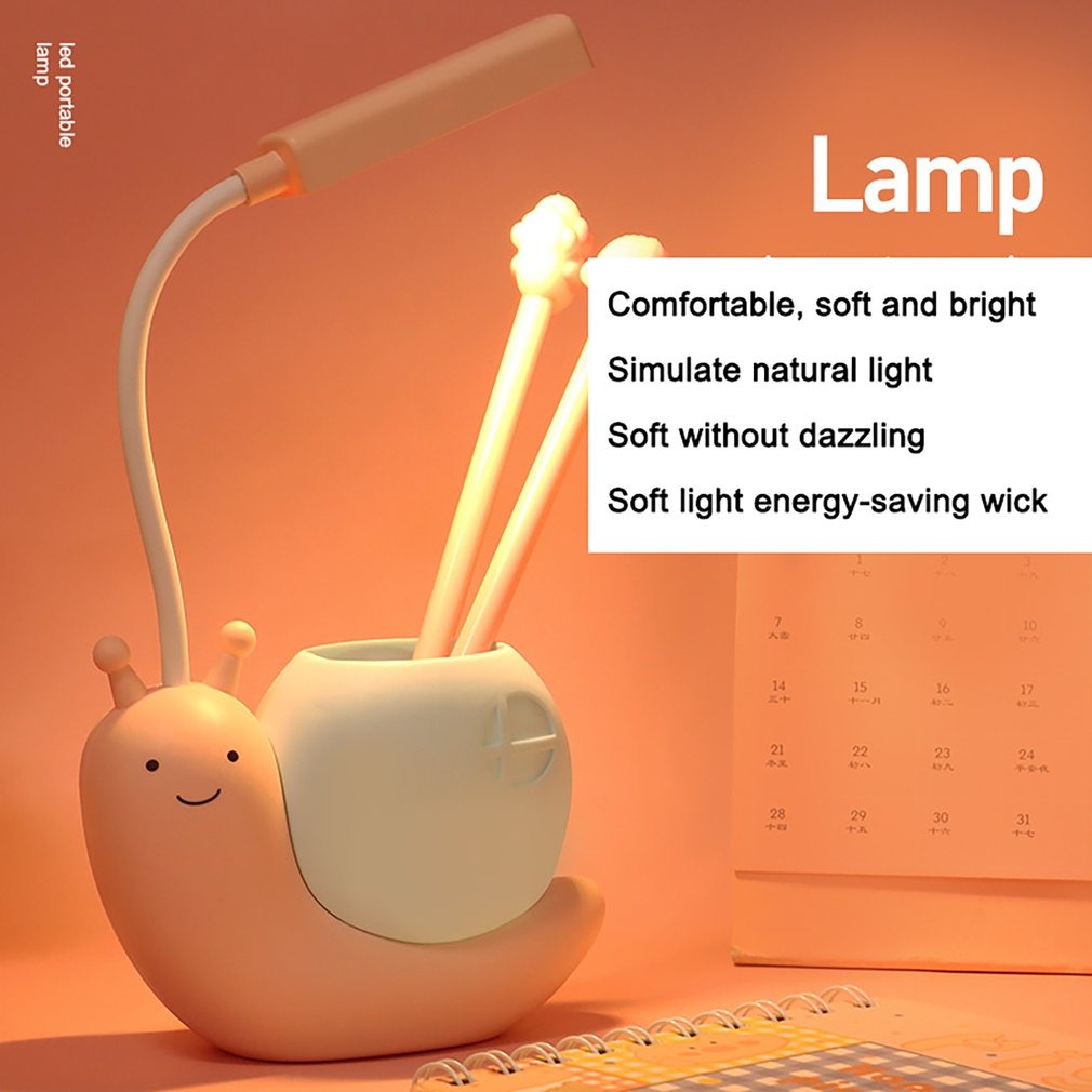 Rechargeable Snail LED Table Light with Pen Holder