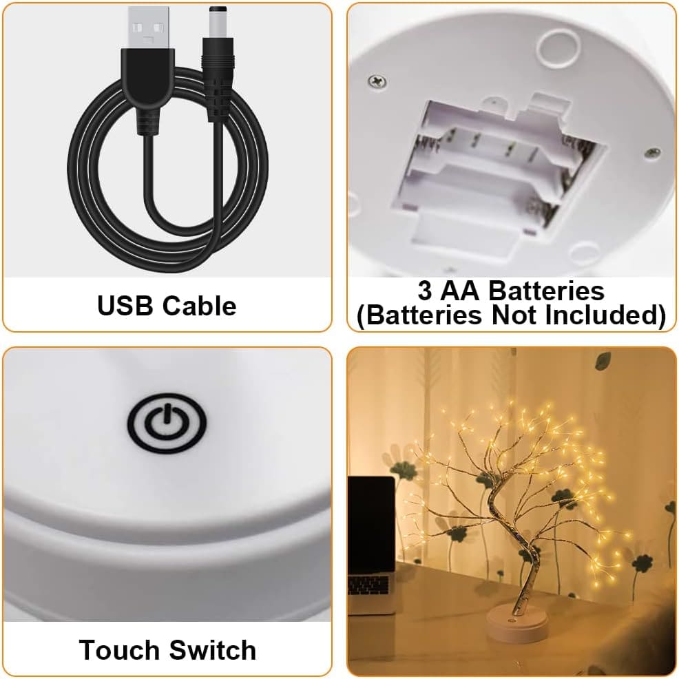 Honphier 108 LED Warm White Tree Lamp Decorative Light