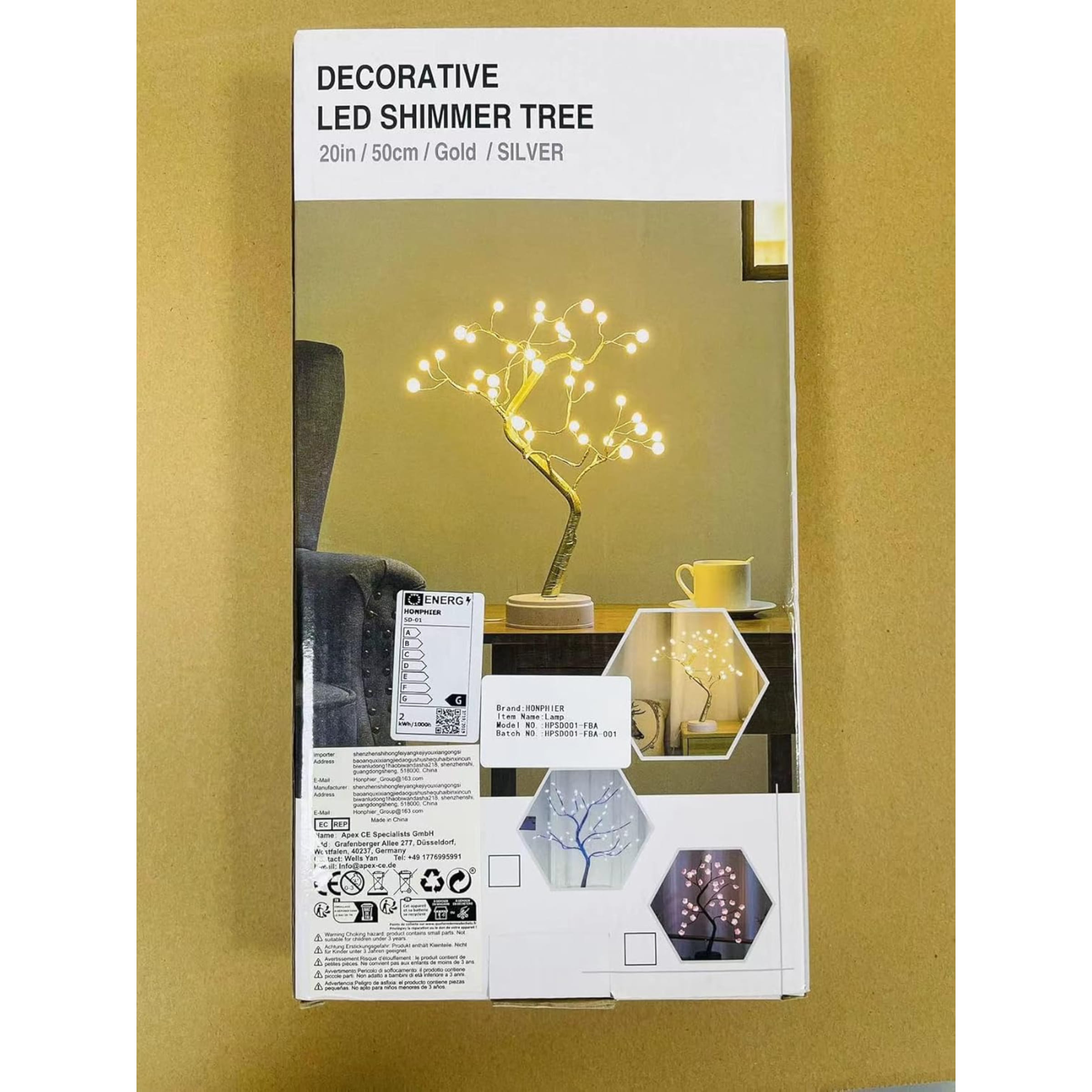 Honphier 108 LED Warm White Tree Lamp Decorative Light