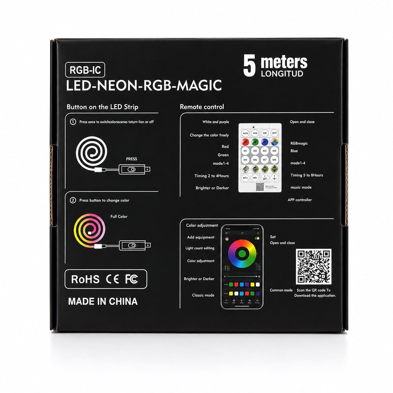 LED Neon RGB Magic Flexible Strip Light App Control