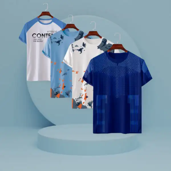 Premium Imported Chine PP Sports T-Shirt 4 Pcs Combo