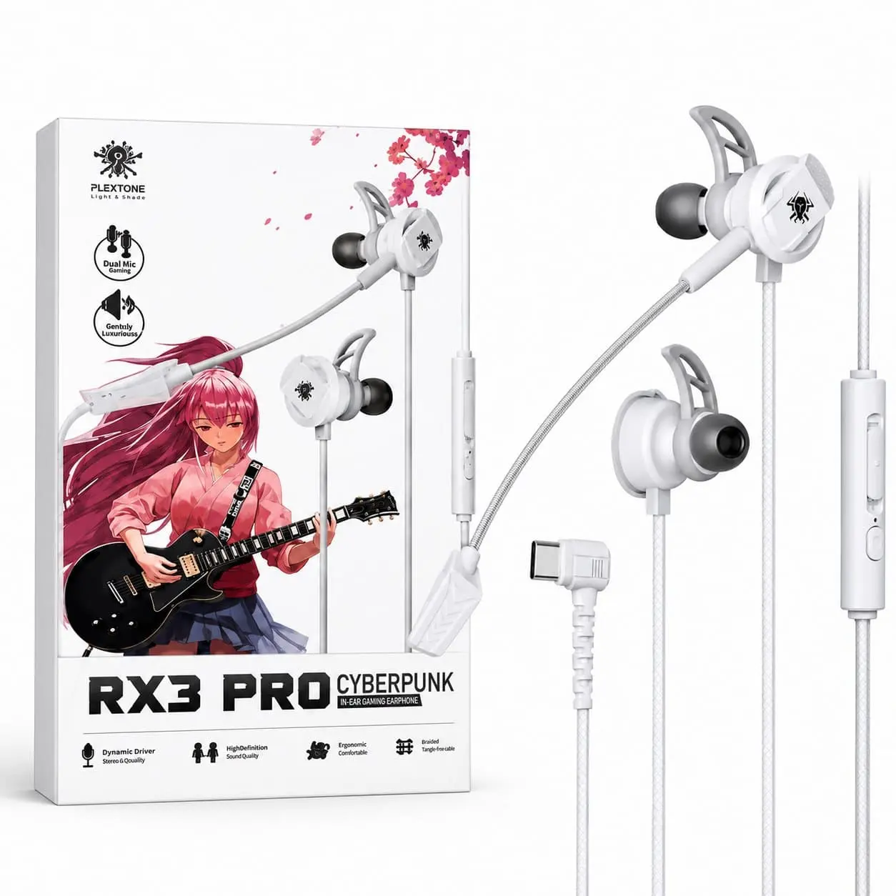 PLEXTONE RX3 Pro Cyberpunk Gaming Earphone - Dual Mic, Deep Bass