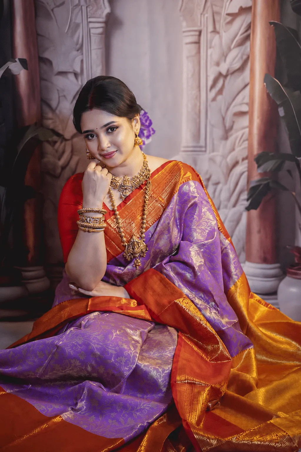 Premium Kanjivaram Katan Saree with Matching Blouse Piece