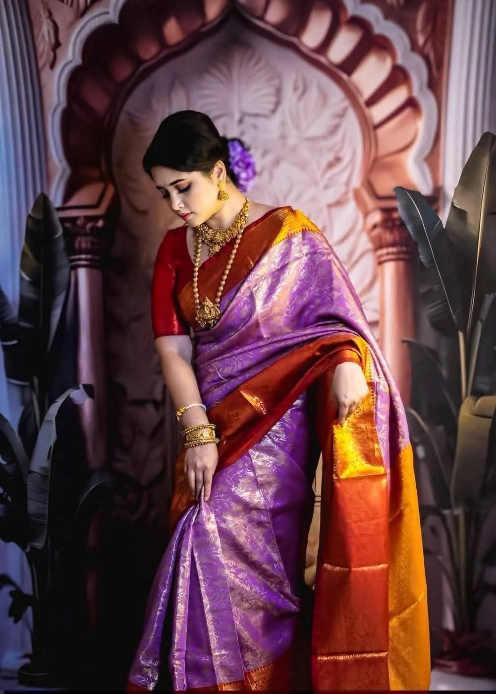 Premium Kanjivaram Katan Saree with Matching Blouse Piece